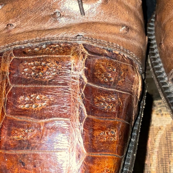 Genuine Crocodile & Ostrich Belvedere Mens shoe Size 13 - Picture 13 of 14